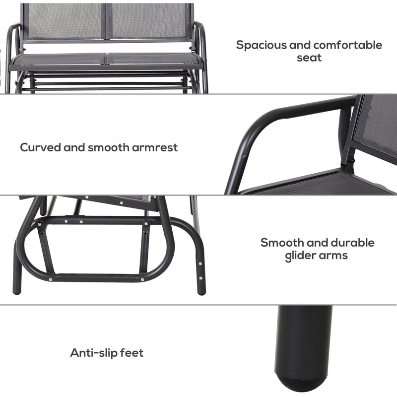Outdoor Glider Bench, 2 Seater Outsunny