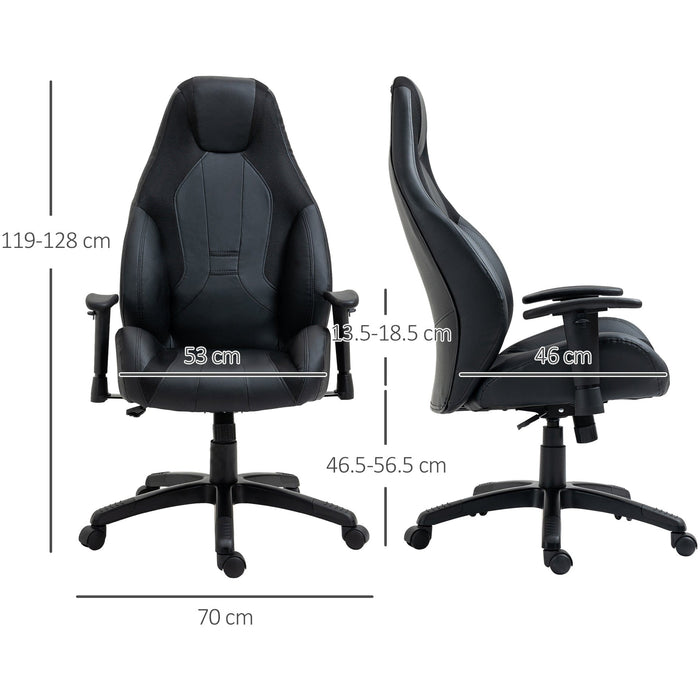 High Back Mesh & Leather Office Chair Black