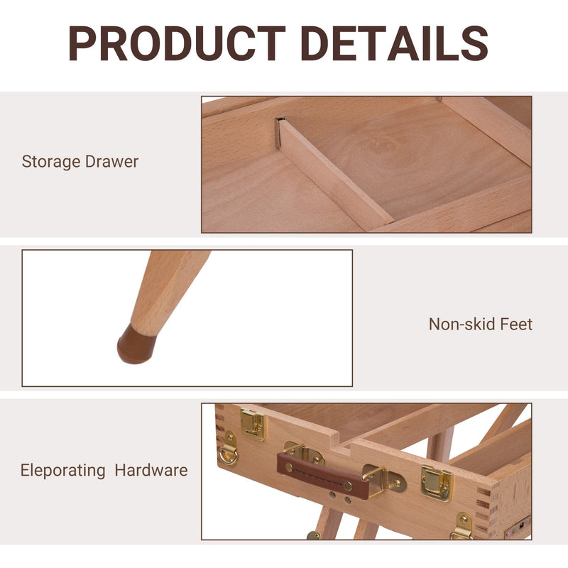 Wooden Art Easel, Portable, Natural Wood