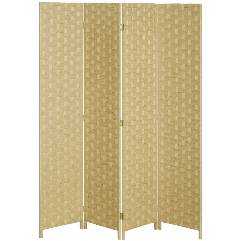 Brown Wave 4-Panel Room Divider, 170cm