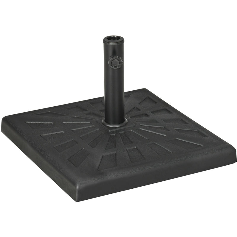 19kg Resin Garden Parasol Base for Poles of Φ32 - Φ48mm, Black Outsunny
