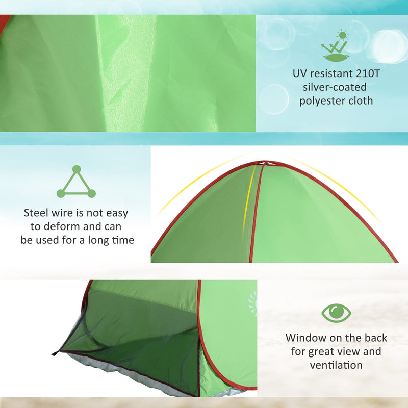 Instant Pop Up Beach Tent for 2-3 Persons, UV 30+ Green