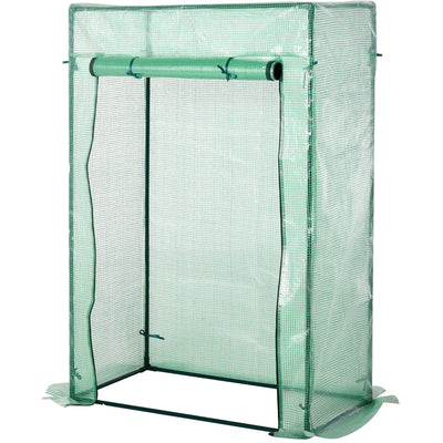 Compact Mini Greenhouse, Steel, Roll-up Door, 100x50x150cm Outsunny