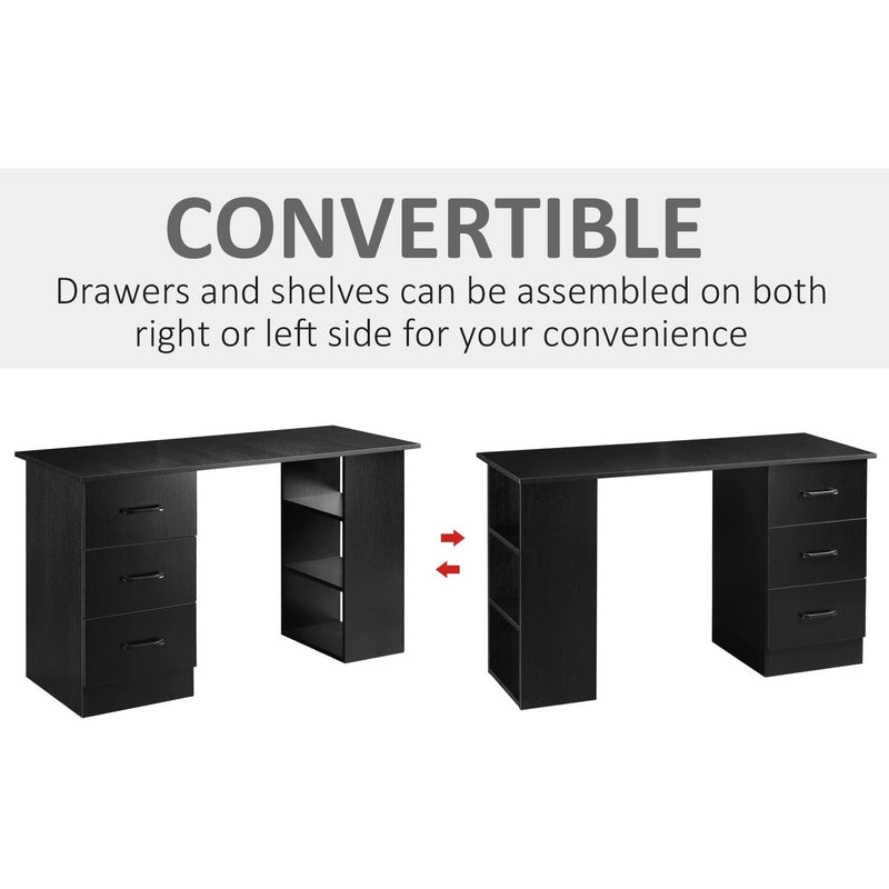 120cm Home Office Computer Desk with Storage Shelves