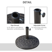Outdoor Umbrella Stand, 14kg Bronze Resin Outsunny