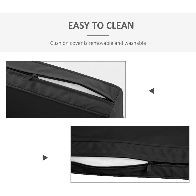 Waterproof Outdoor Chair Cusions, Black (52x46x7cm)