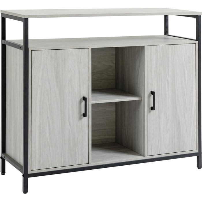 Grey Modern Sideboard, Steel Frame, 2 Doors, 120 x 40 x 75cm