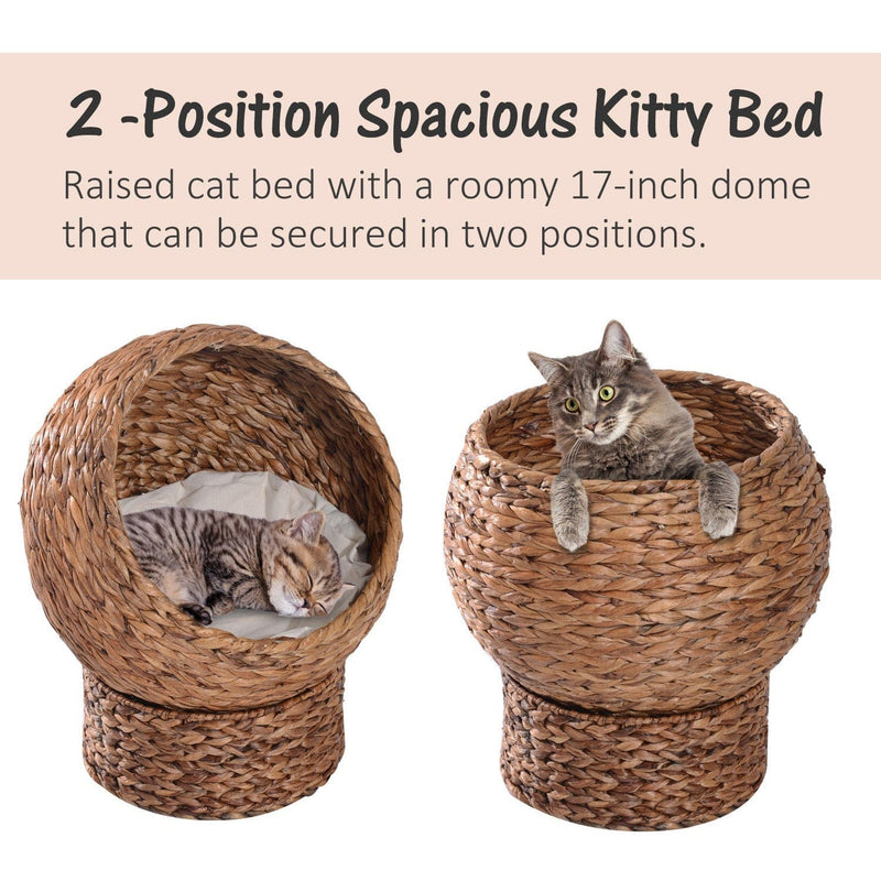 Banana Leaf Cat House, Indoor, Super Soft Cotton Bed, 60cm Pawhut