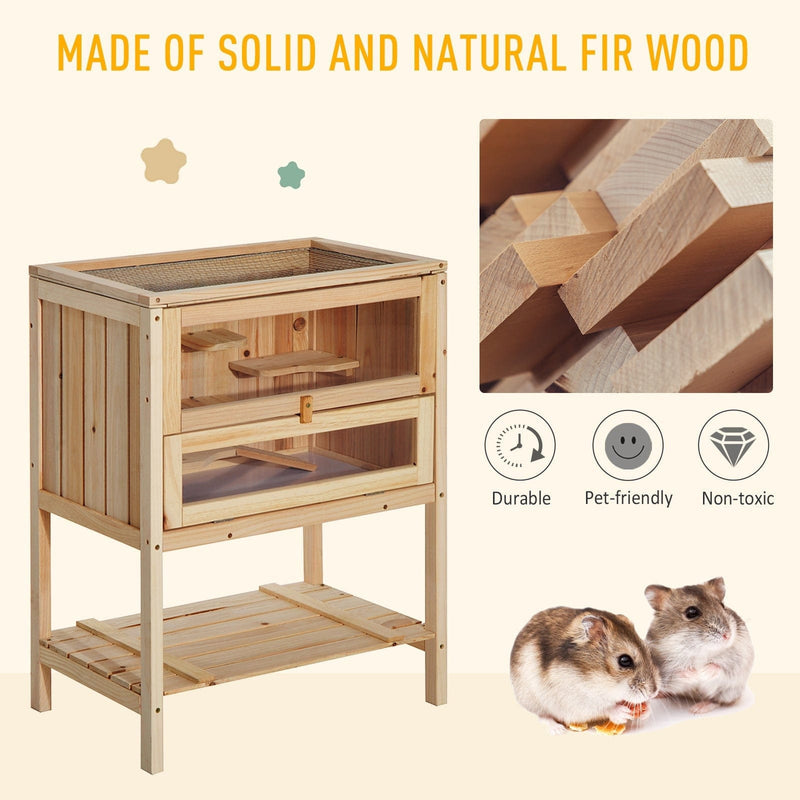 3-Tier Wooden Hamster Cage