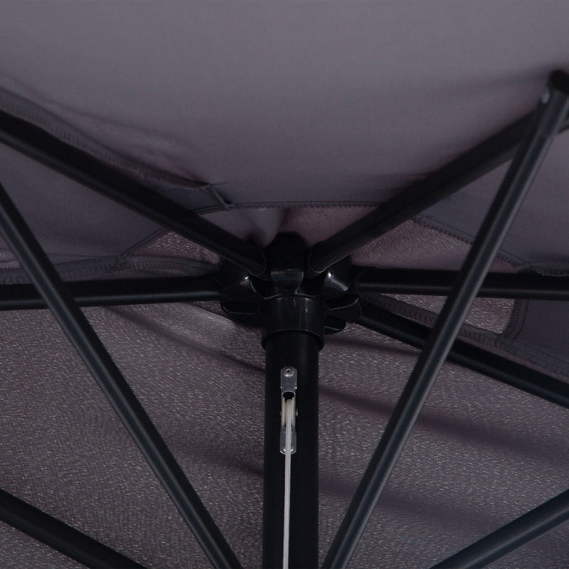 2.7m Half Parasol for Balcony - 5 Steel Ribs Outsunny