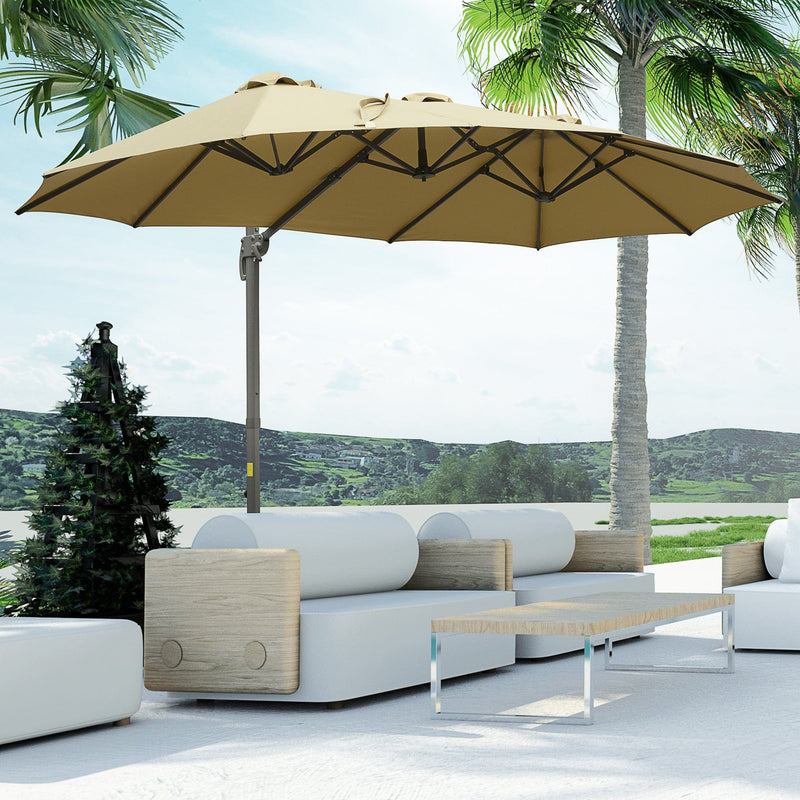 4.5m Roma Double Sided Cantilever Parasol With Cross Base