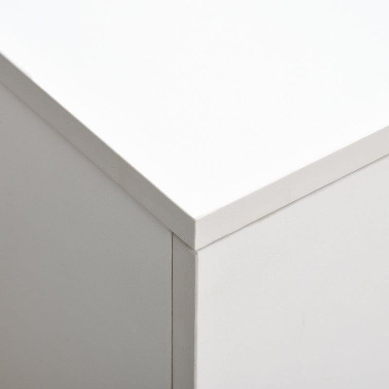 Modern Coffee Table With Storage Shelf and Drawers - White