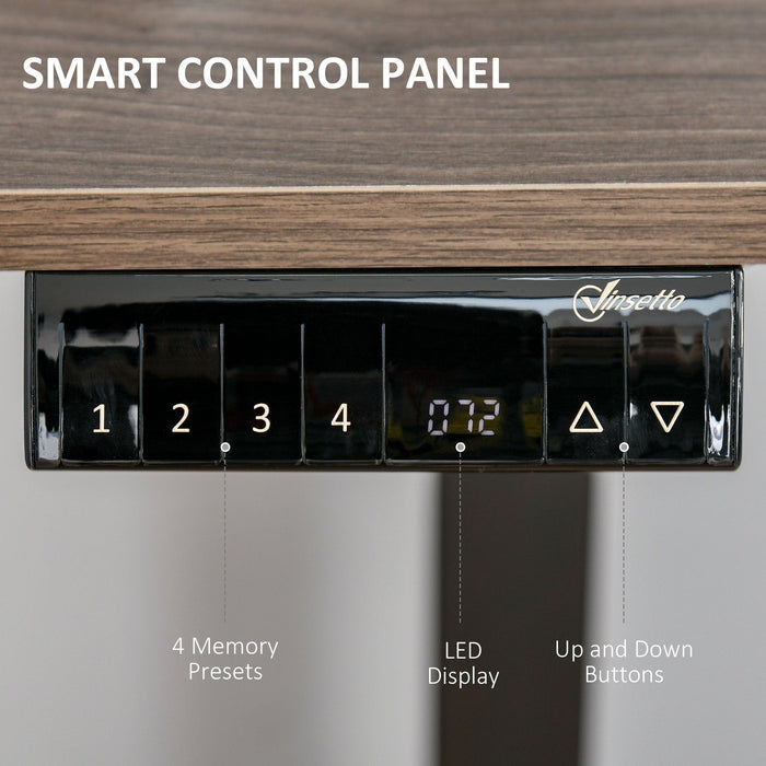 Electric Standing Desk - 4 Memory Presets - 140x70cm, Teak