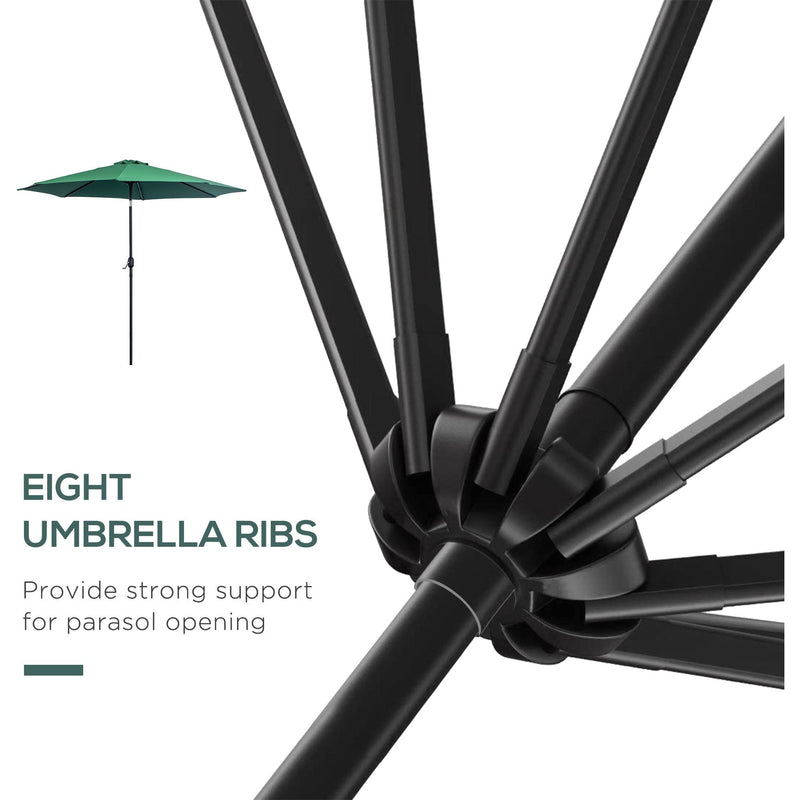 3m Tilting Garden Parasol with Crank Handle Outsunny