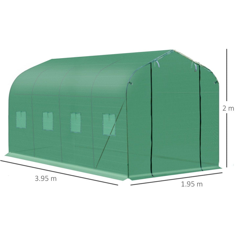 Steel Frame Polytunnel Greenhouse, 4x2m