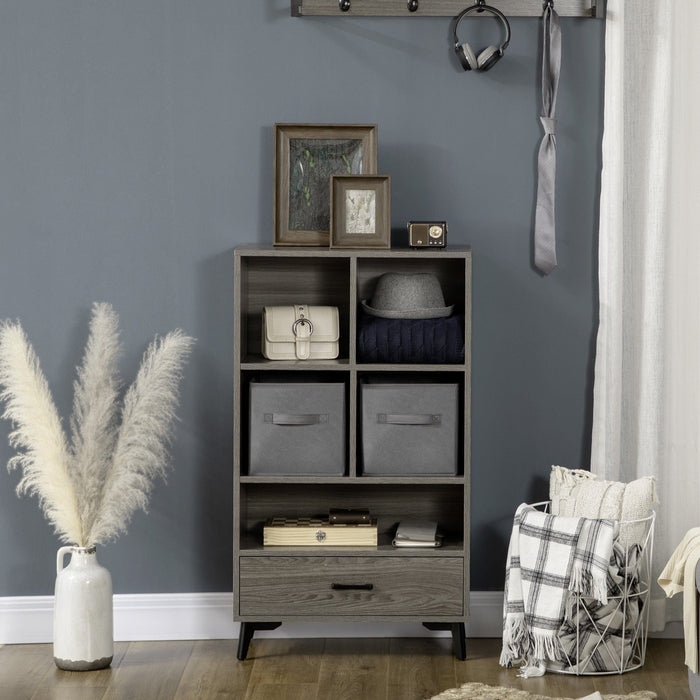 Grey Bookcase & Storage Cabinet Combo