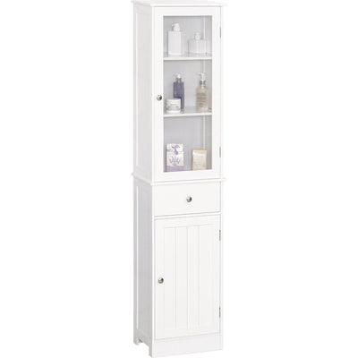 Tall Slim Bathroom Storage Cabinet, 171.5H x 40L x 27Wcm Kleankin