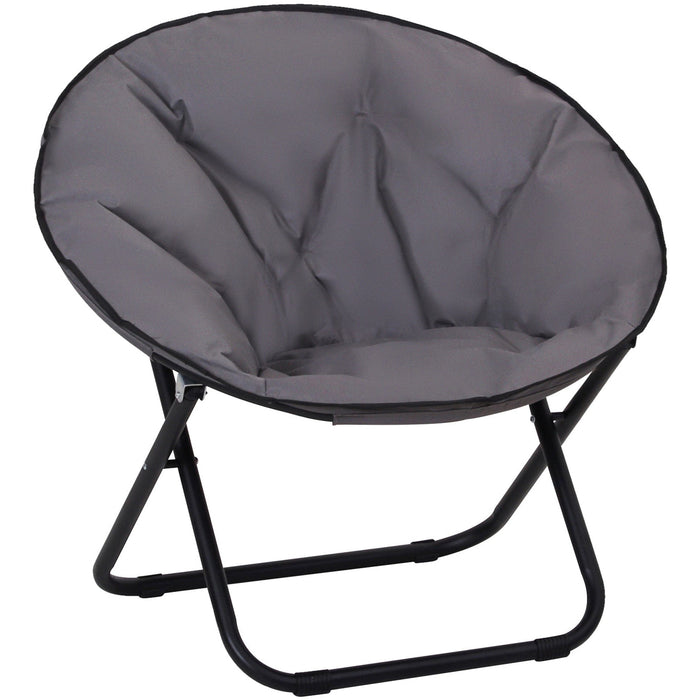 Grey Padded Portable Garden Moon Chair