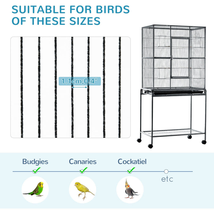 Bird Cage With Detachable Stand, Wheels, 162x81x48cm