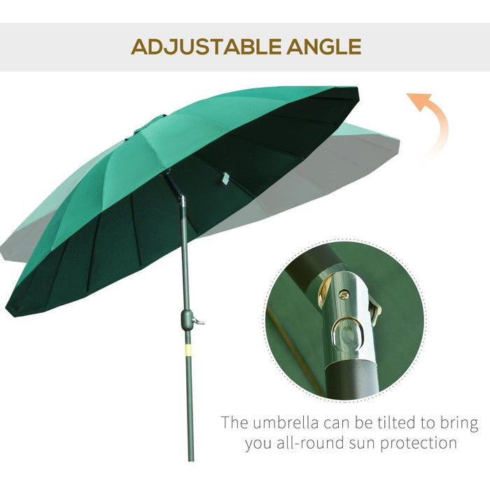 Round Patio Parasol, 2.5m, Tilt Crank, 18 Ribs