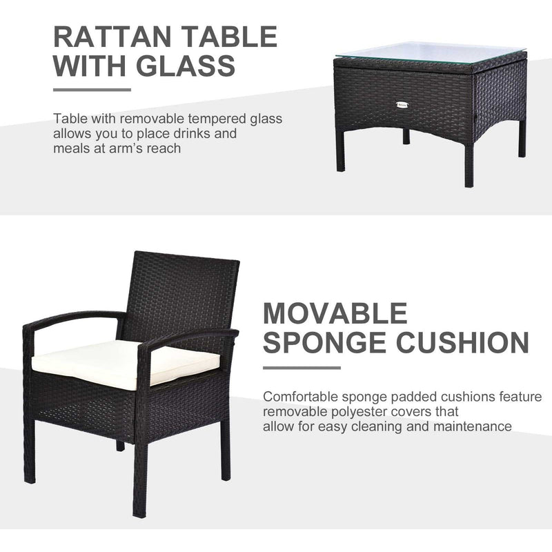 2 Seater Rattan Sofa Set with Table