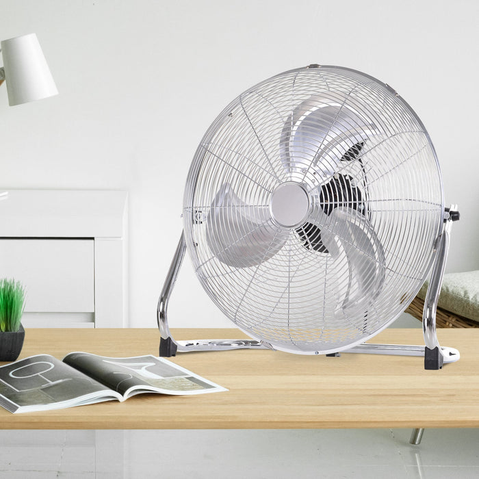 20" Chrome High-Velocity Floor Fan: 3-Speed, 100W