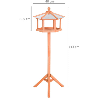 Deluxe Wooden Bird Stand Feeder Table, 113cm High Pawhut