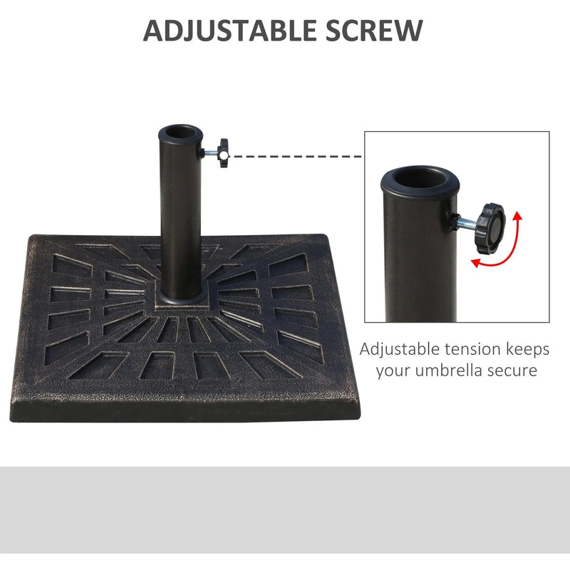 Square Parasol Base, 15kg, Bronze Outsunny
