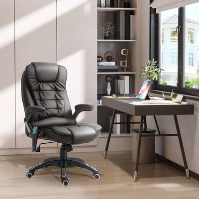 Brown High-Back Massage Executive Chair with Tilt Homcom
