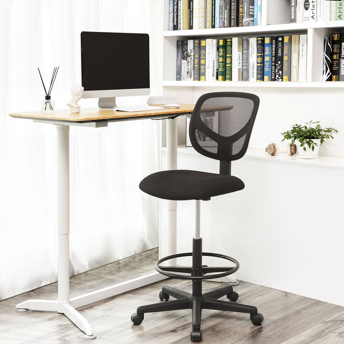 Mesh Drafting Stool Chair, Black