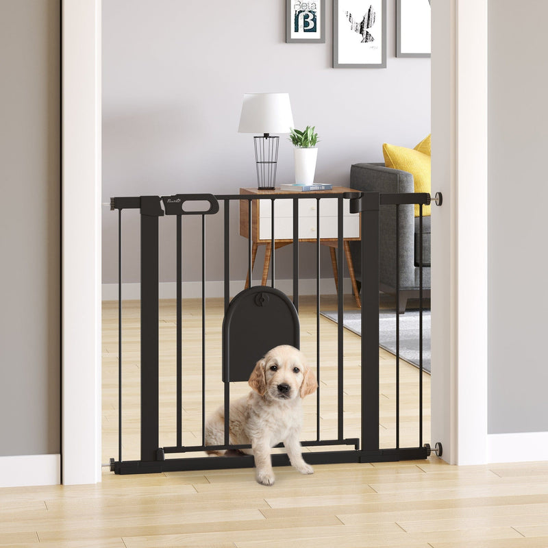 Extra Wide Pet Safety Gate, Black, 75-103cm