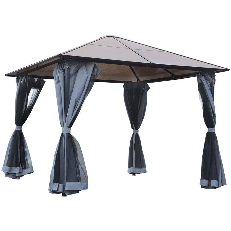 Metal Frame Hard Top Gazebo, Stylish Hot Tub Shelter