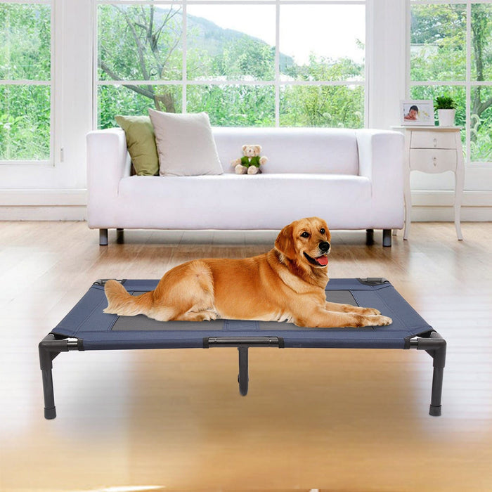Elevated Pet Cot, Portable, Camping, Blue