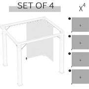 Sides For Gazebo, 4 Panels, Fits Most 3x3m Gazebos, Grey Outsunny
