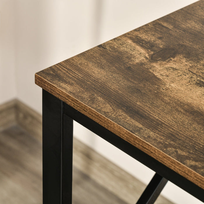 Industrial Computer Desk With Shelves, Rustic Brown