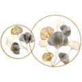 3D Ginkgo Leaves Metal Wall Art: Gold Homcom