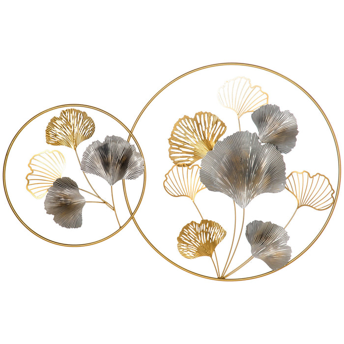 3D Ginkgo Leaves Metal Wall Art: Gold