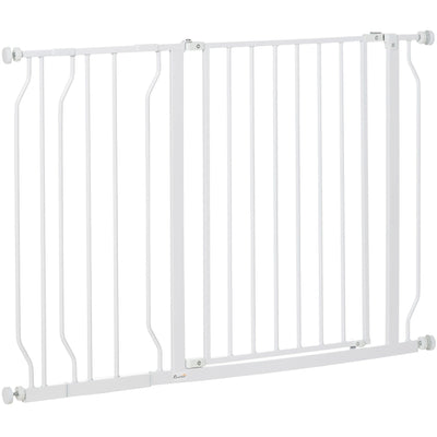 75-115cm  Wide Pet  Safety Gate - White Pawhut