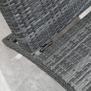 Curved Rattan Sun Lounger Outsunny