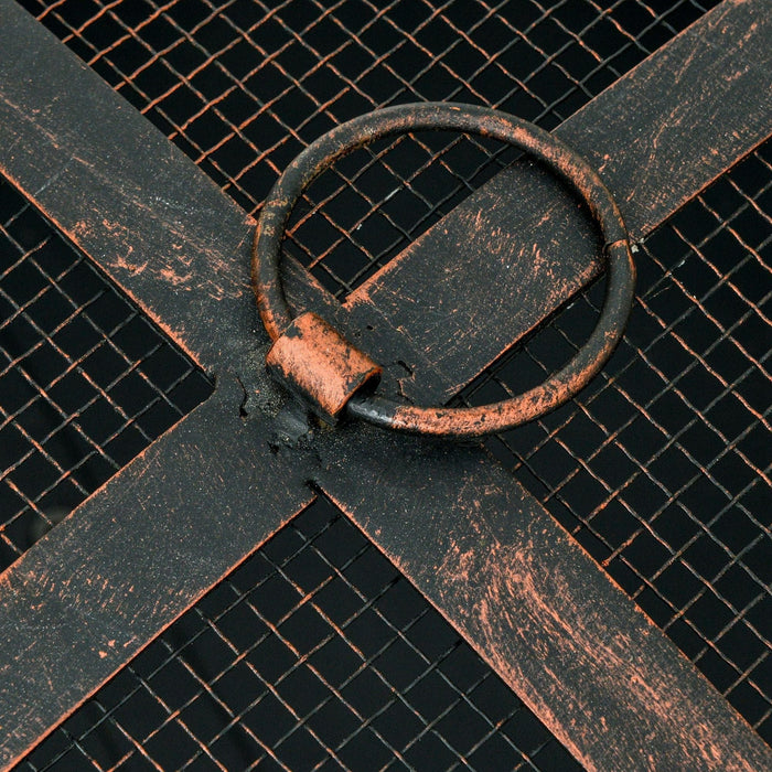 Outdoor Fire Pit - Charcoal/Wood Burner, Screen, Bronze Tone