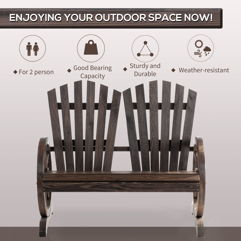 Wagon Wheel Outdoor Bench Outsunny