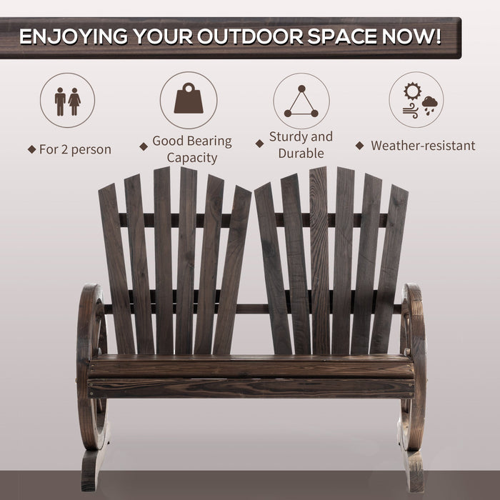 Wagon Wheel Outdoor Bench