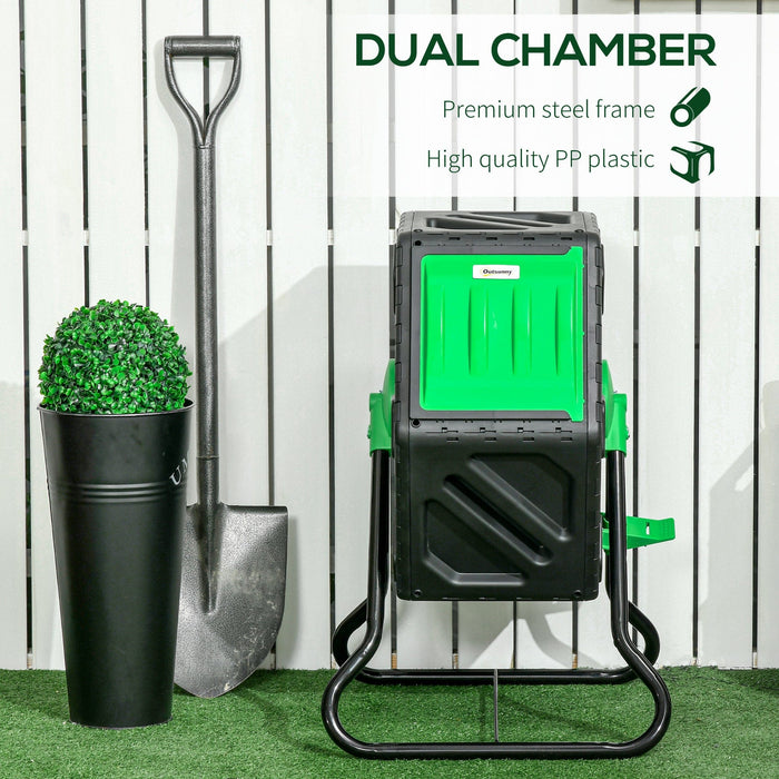 65L Rotating Garden Compost Bin, Steel Legs