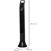 36" Tower Fan with Remote, 3 Speed, Oscillation, 7.5h Timer Homcom