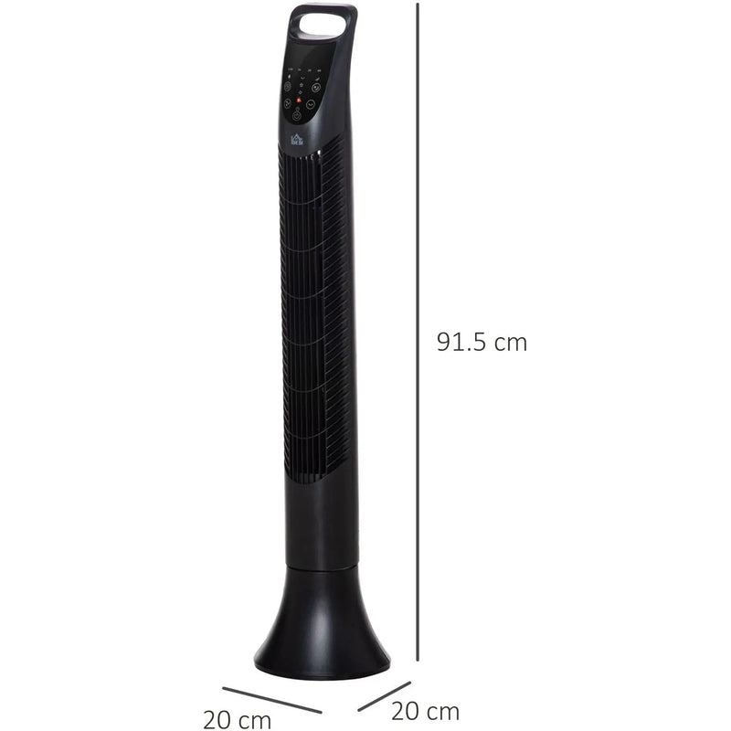 36" Tower Fan with Remote, 3 Speed, Oscillation, 7.5h Timer Homcom