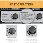 Image of a 2 Burner Gas BBQ Grill Trolley