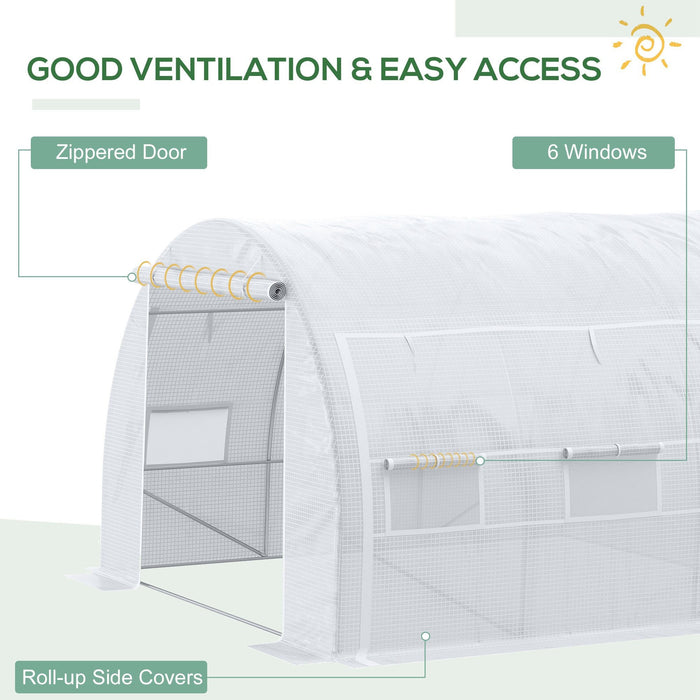 Walk In Polytunnel, Steel Frame, 3x3x2m, White