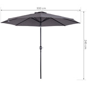 3m Tilting Garden Parasol with Crank Handle Outsunny