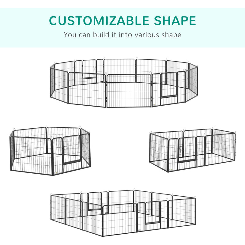 Heavy Duty Pet Play Pen with 2 Doors, 80x60cm