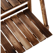 3 Tier Folding Wooden Garden Plant Stand, L60xW37xH93cm Homcom